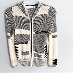 Sparrow Anthro Full Zip Hooded Sweater Jacket